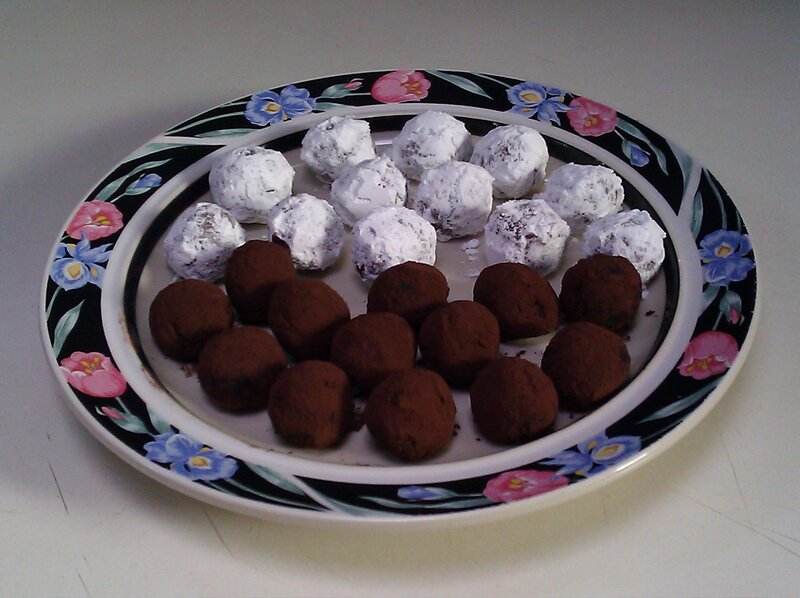 Chocolate Truffles on Plate — Brown, Neutral