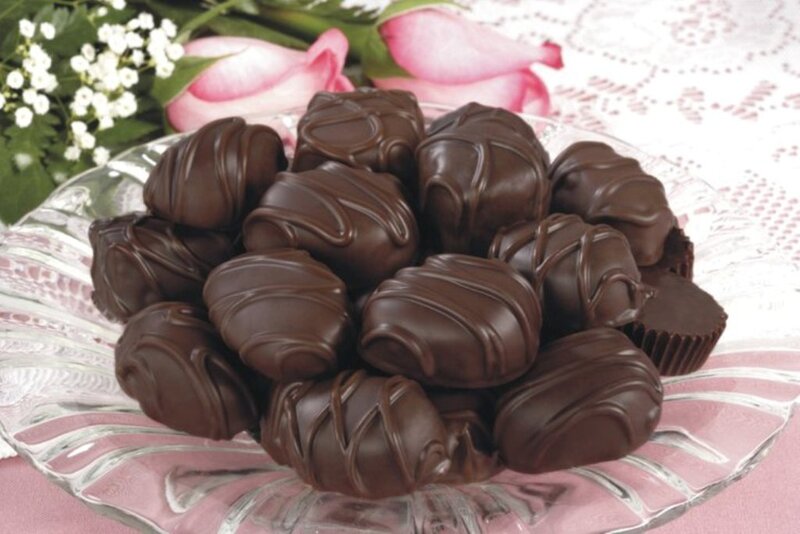 Chocolate Truffles on Plate — Brown