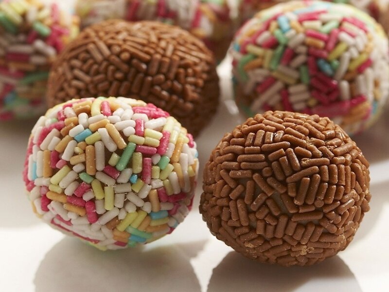 Chocolate Truffles with Sprinkles — Brown