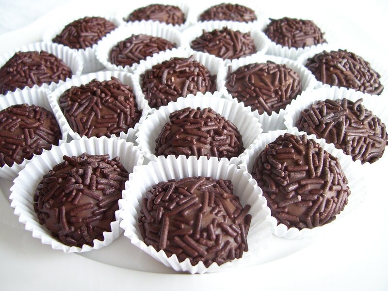 chocolate truffles with sprinkles