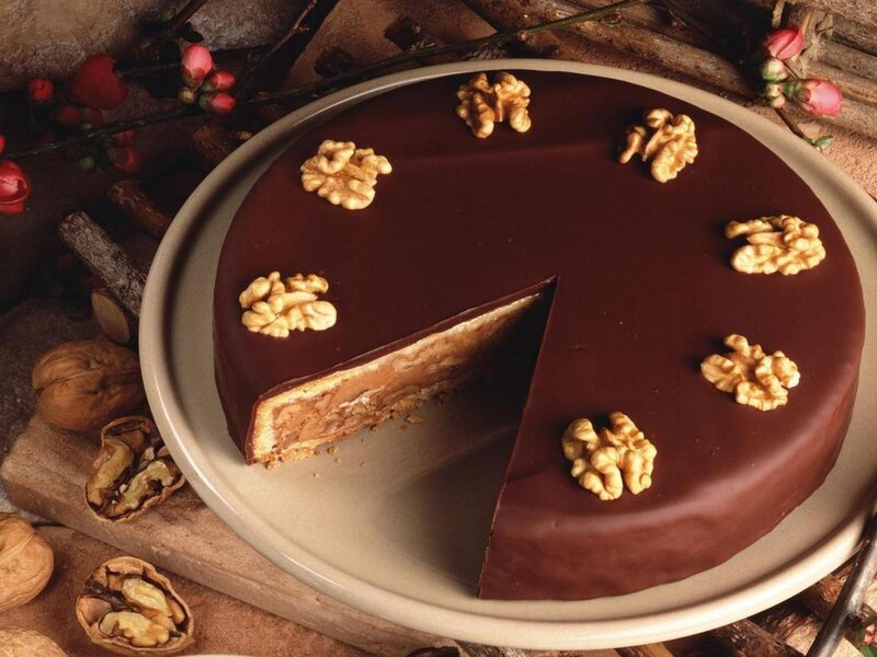 Chocolate Walnut Cake — Brown