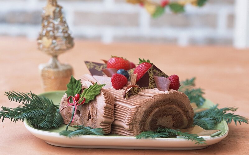 chocolate yule log cake