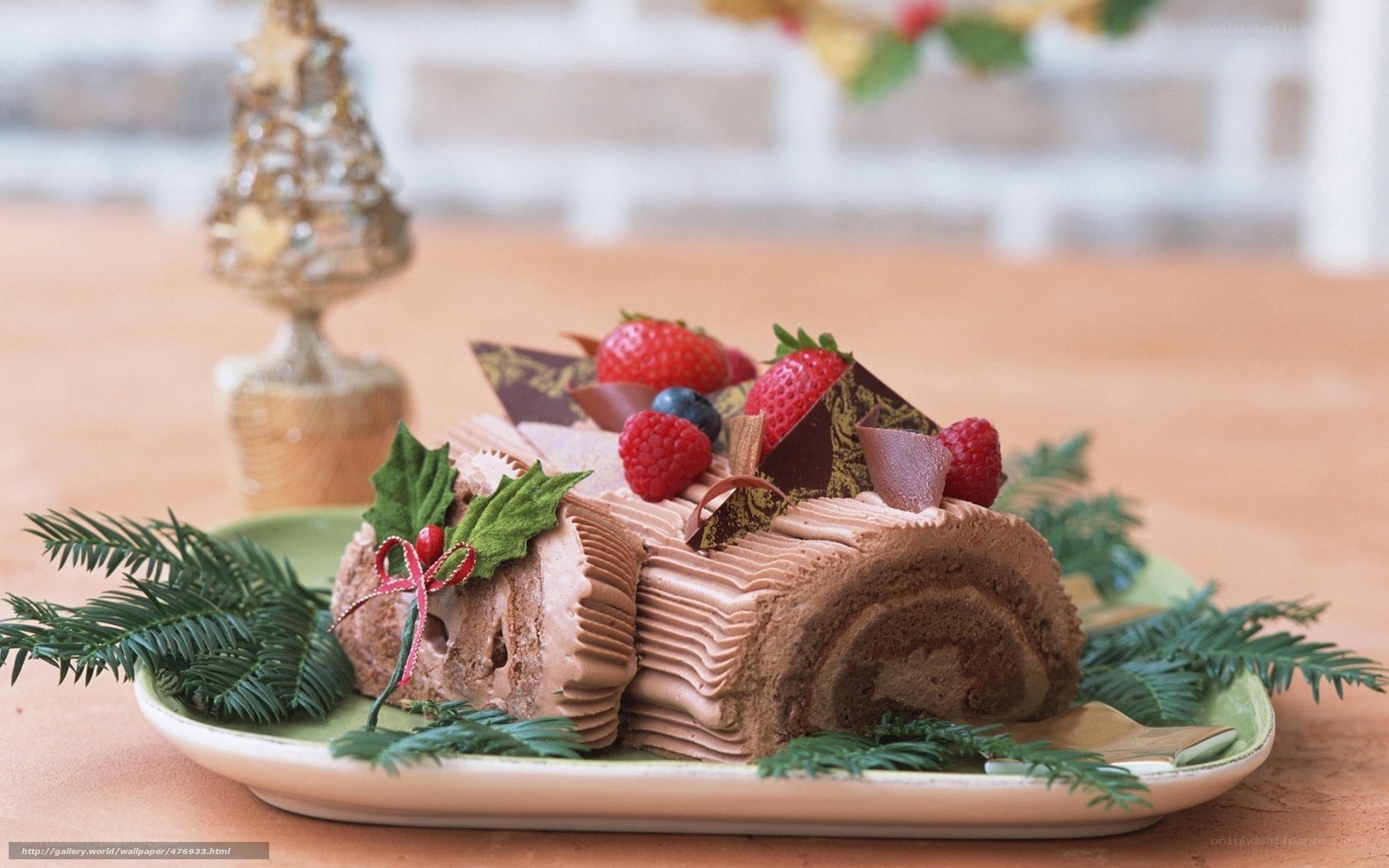 chocolate yule log cake