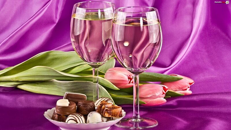 Chocolates and Wine — Purple, Romantic