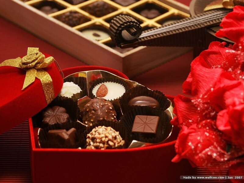 Chocolates in a red box