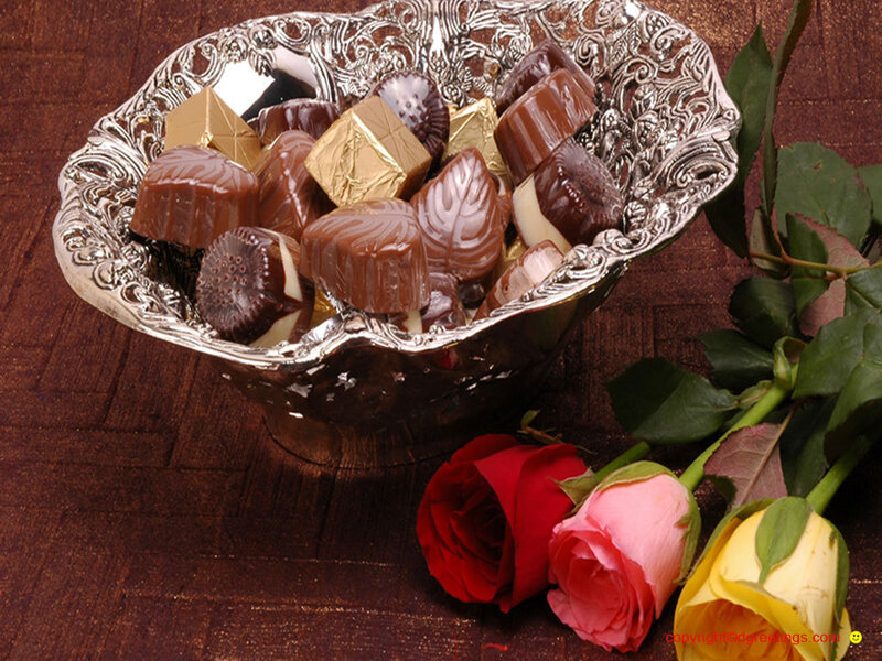 Chocolates in Silver Bowl