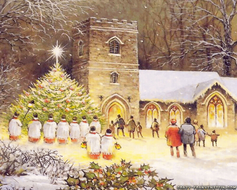 Choir Outside Church — White