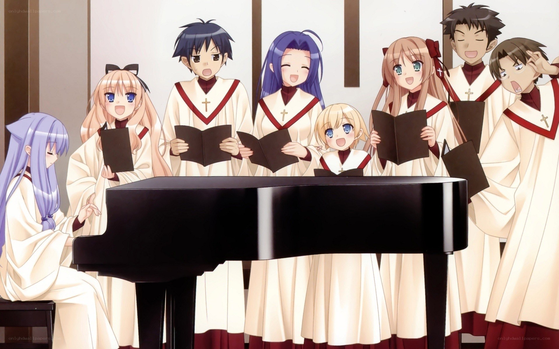 choir singing with piano