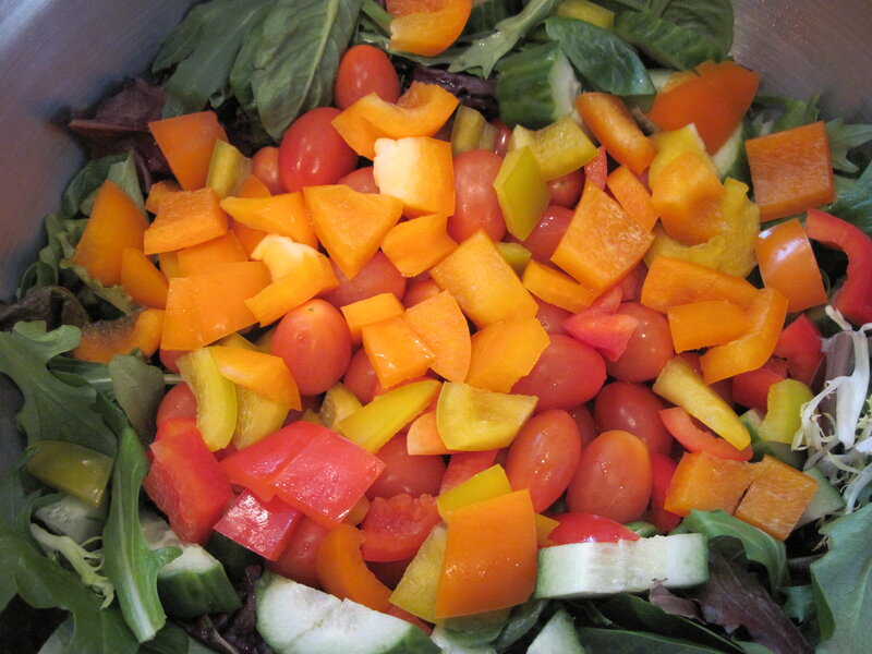 Chopped Bell Peppers and Tomatoes