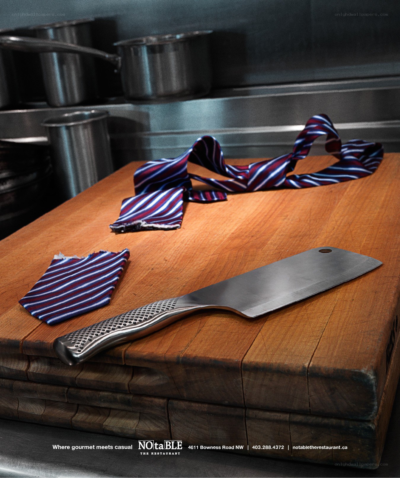 Chopped tie on a cutting board