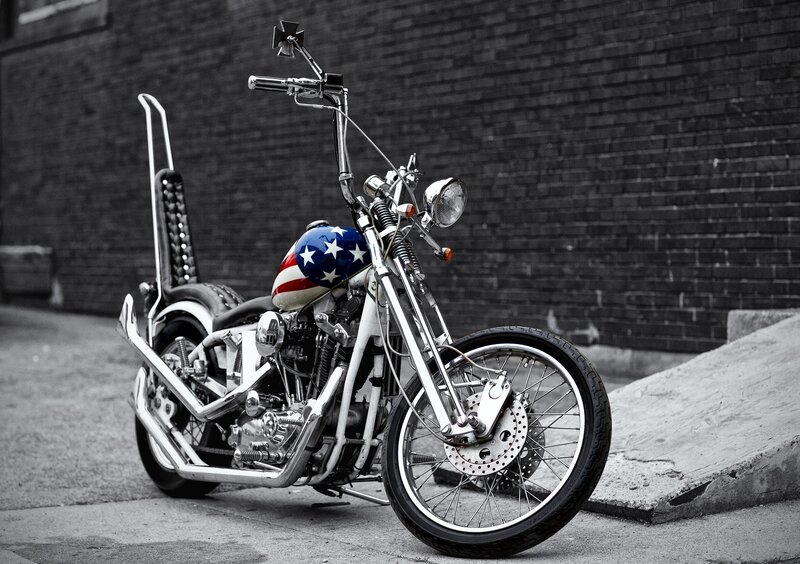 Chopper Motorcycle — Black, Dramatic