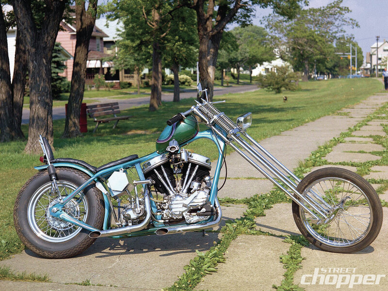 Chopper Motorcycle — Blue