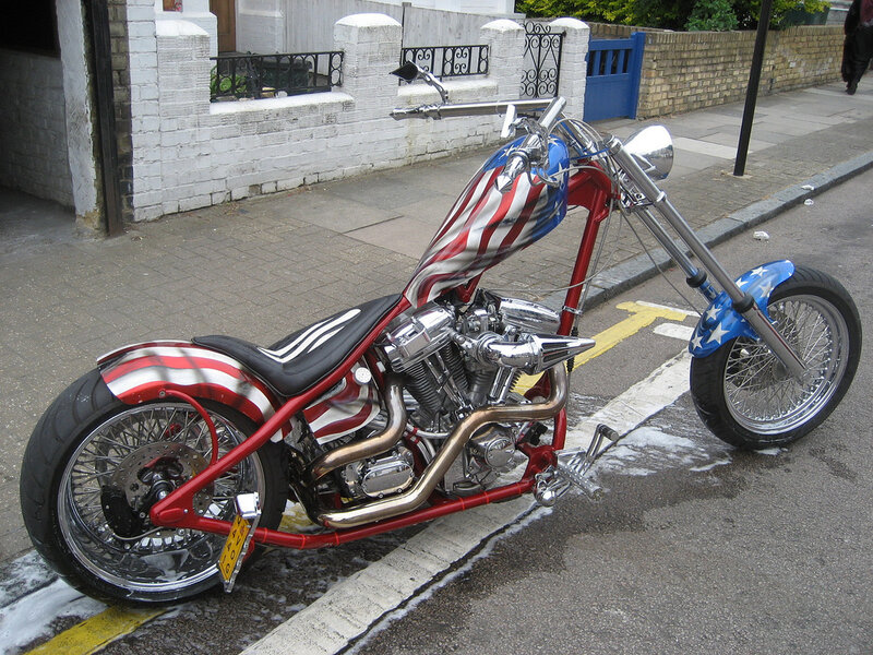 Chopper Motorcycle — Red, Calm