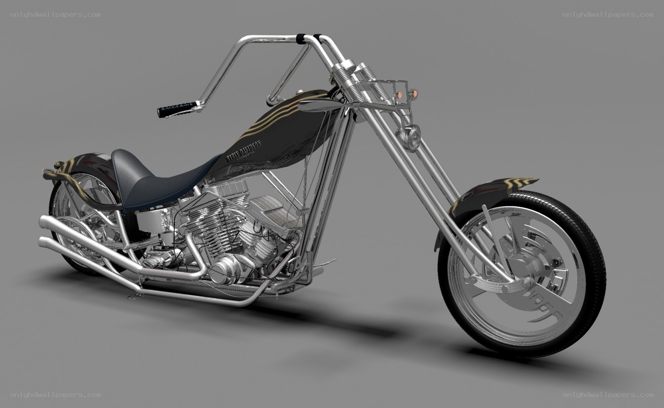 chopper motorcycle render
