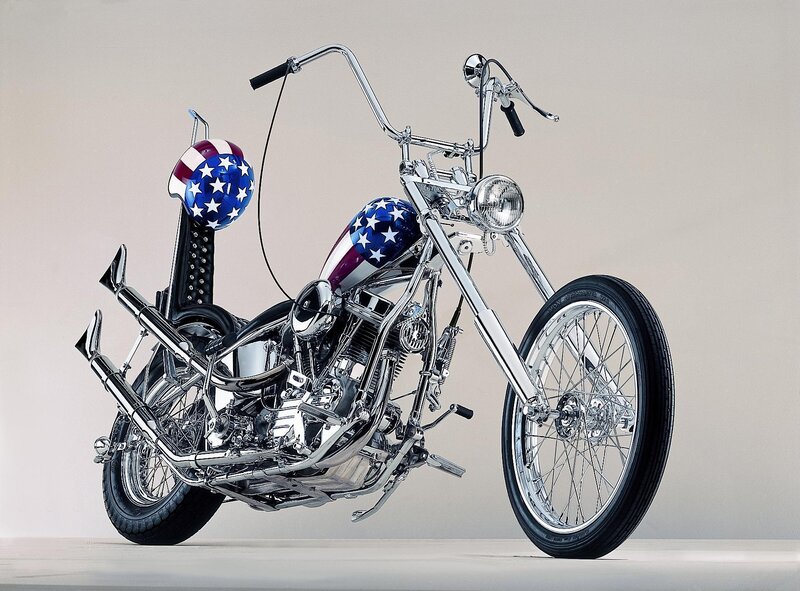 Chopper Motorcycle — Silver, Neutral, Photograph