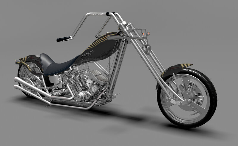 Chopper-style Motorcycle — Gray