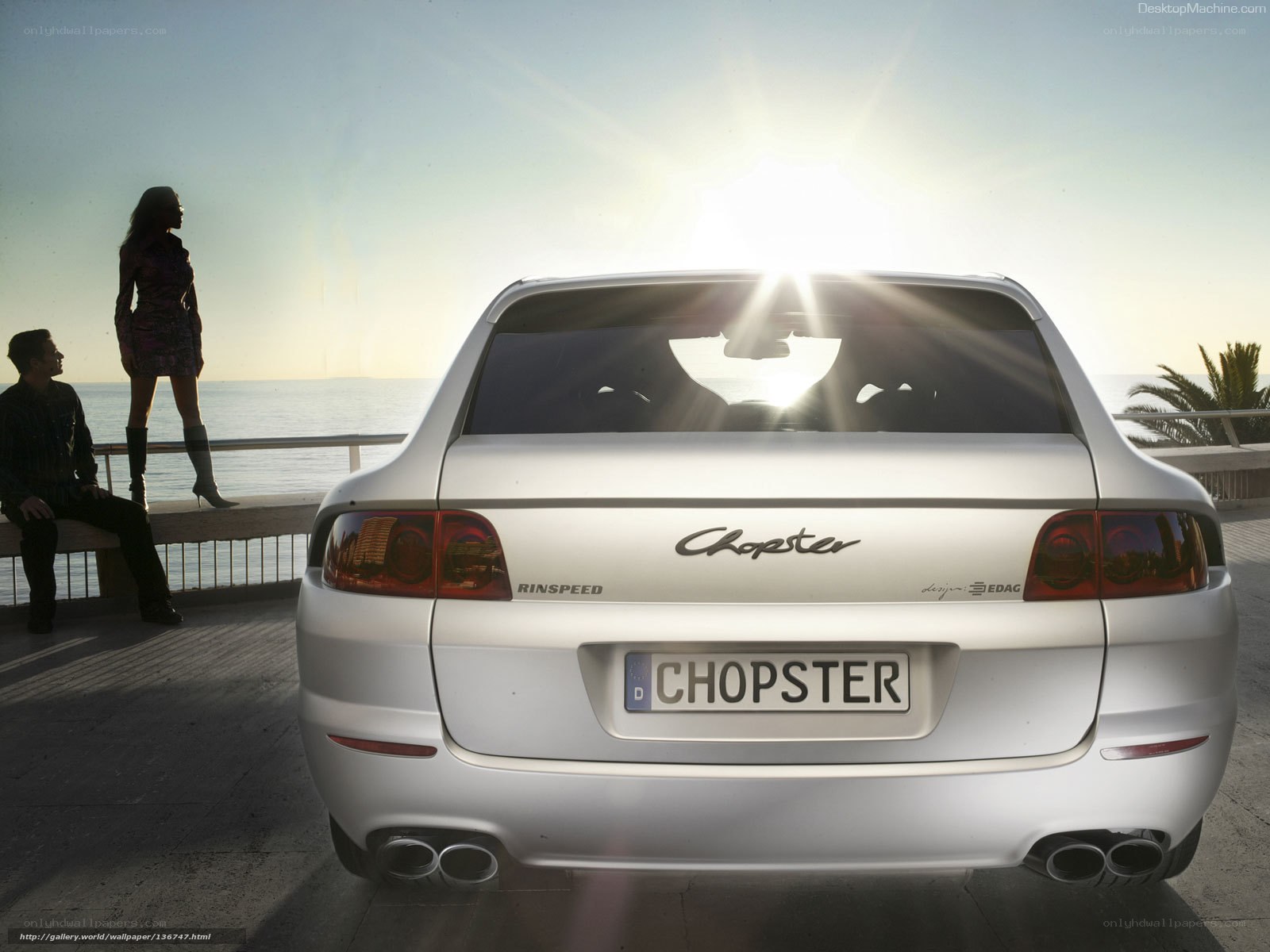 Chopster car at sunset