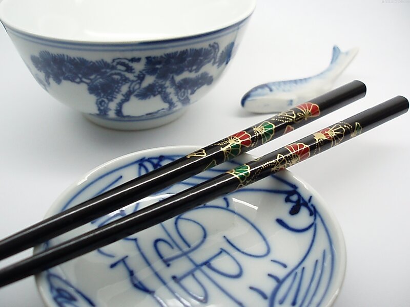 Chopsticks and ceramic tableware
