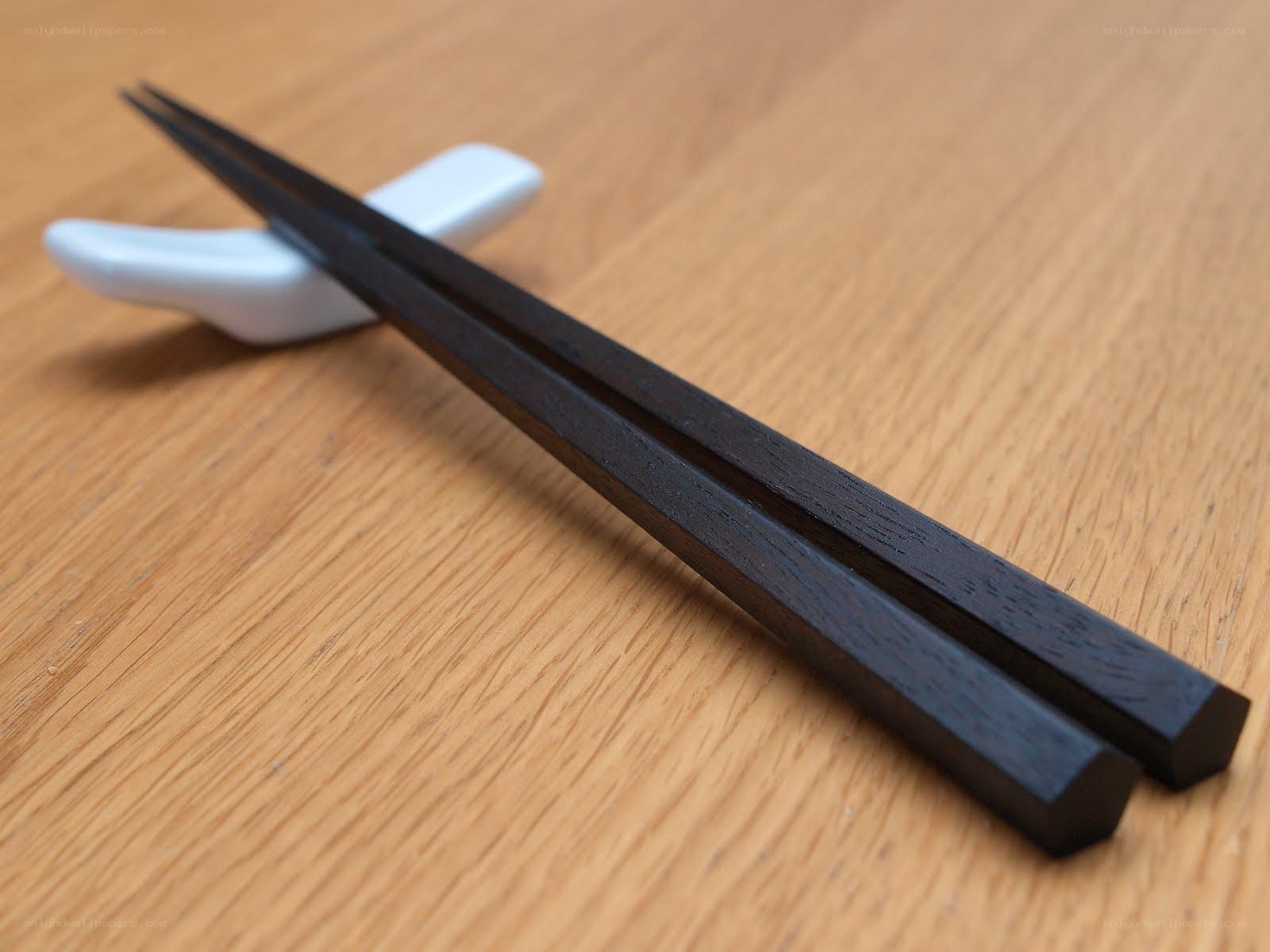 chopsticks on wooden table