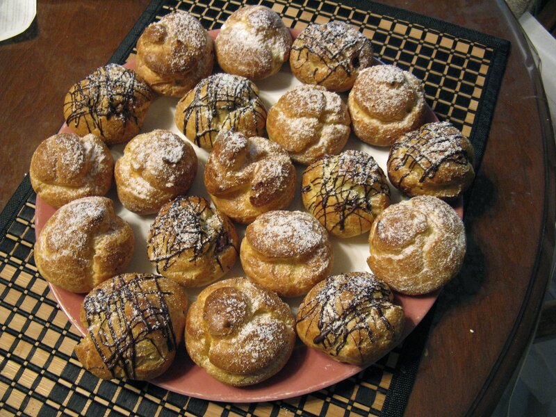 Choux Pastries on Plate — Brown