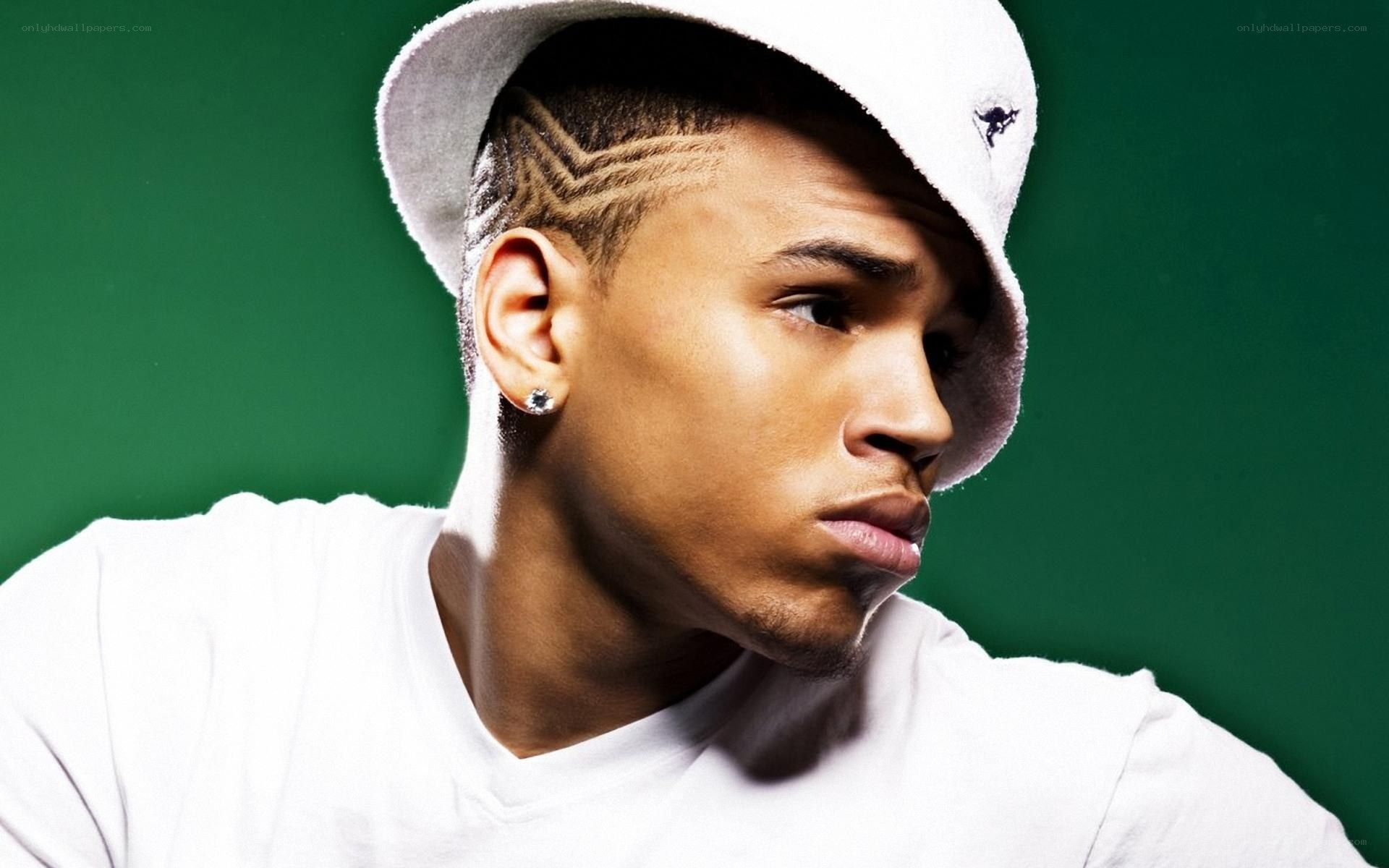 Chris Brown in white hat