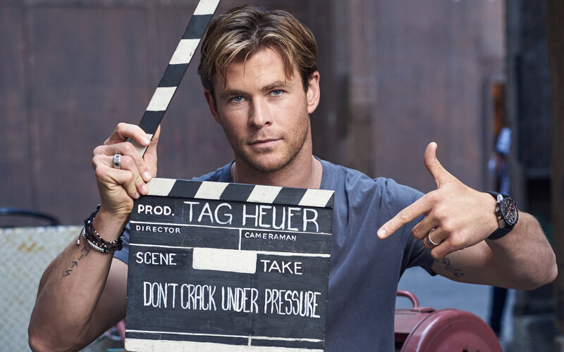 Chris Hemsworth with clapperboard