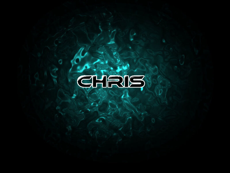 Chris name on dark teal background