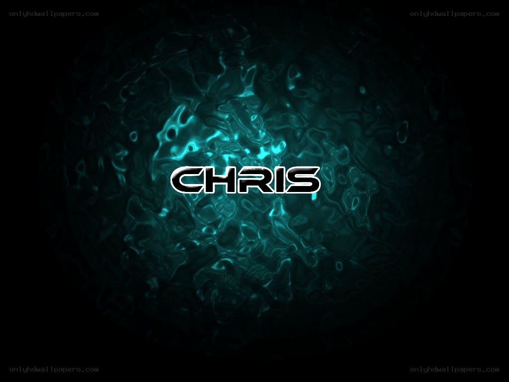 Chris name on dark teal background