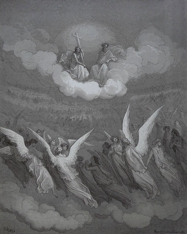 Christ and God on a cloud