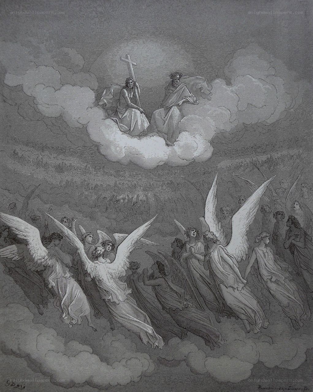 Christ and God on a cloud