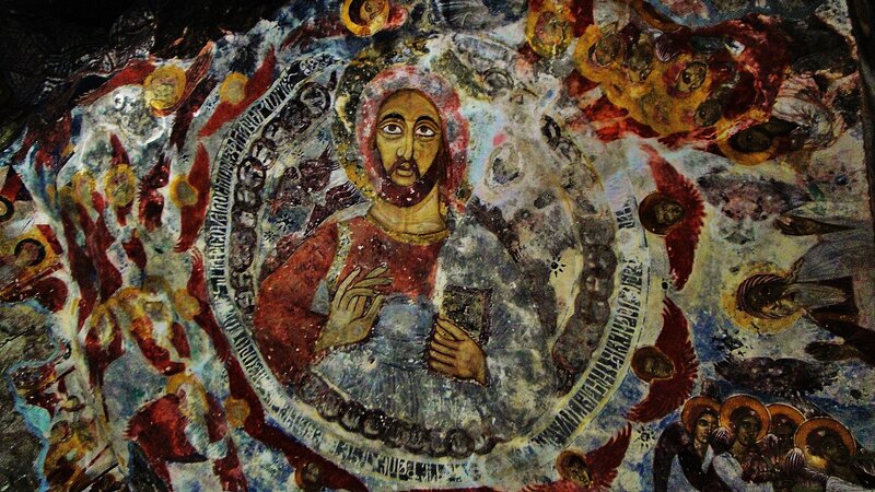Christ Pantocrator Fresco — Red