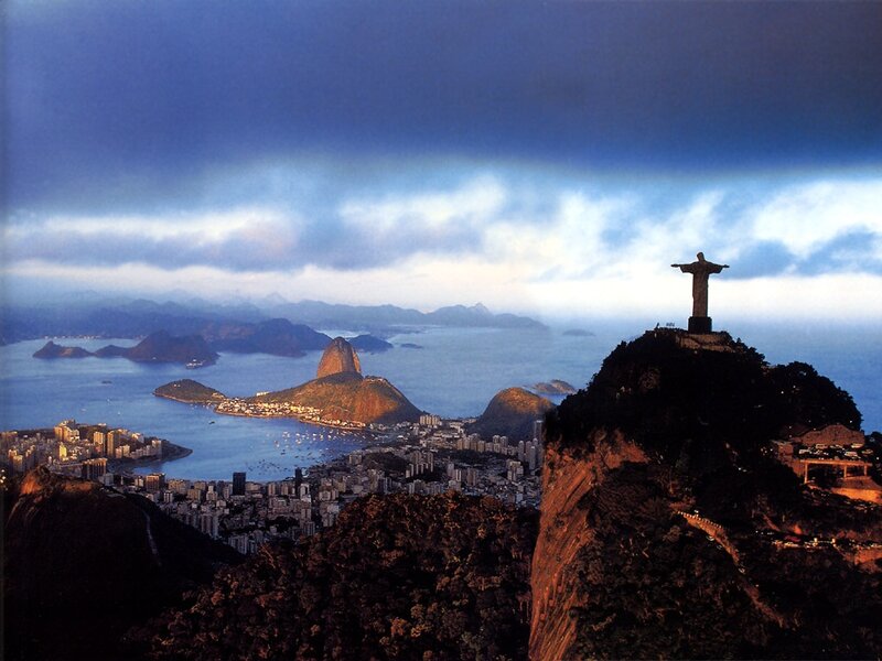 Christ the Redeemer Statue — Blue, Dramatic, Sunset, Photograph, Rio De Janeiro