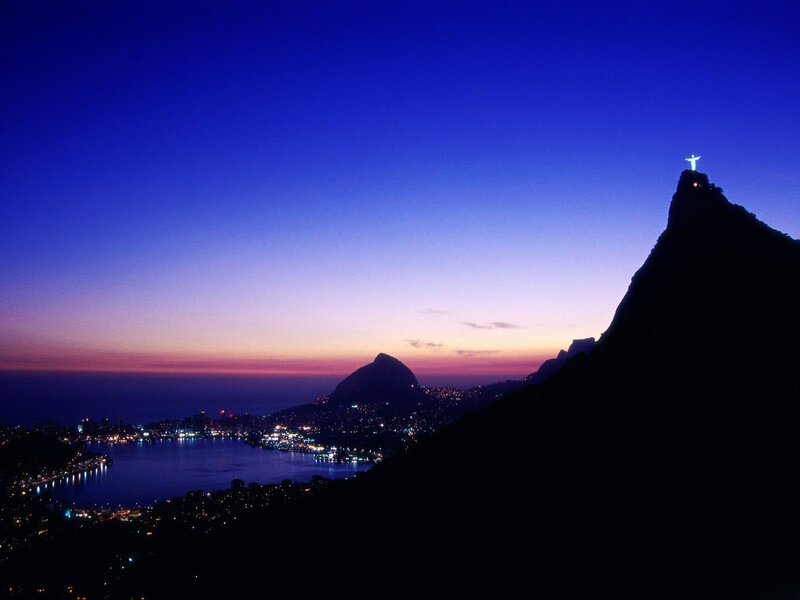 Christ the Redeemer Statue — Blue, Serene, Night