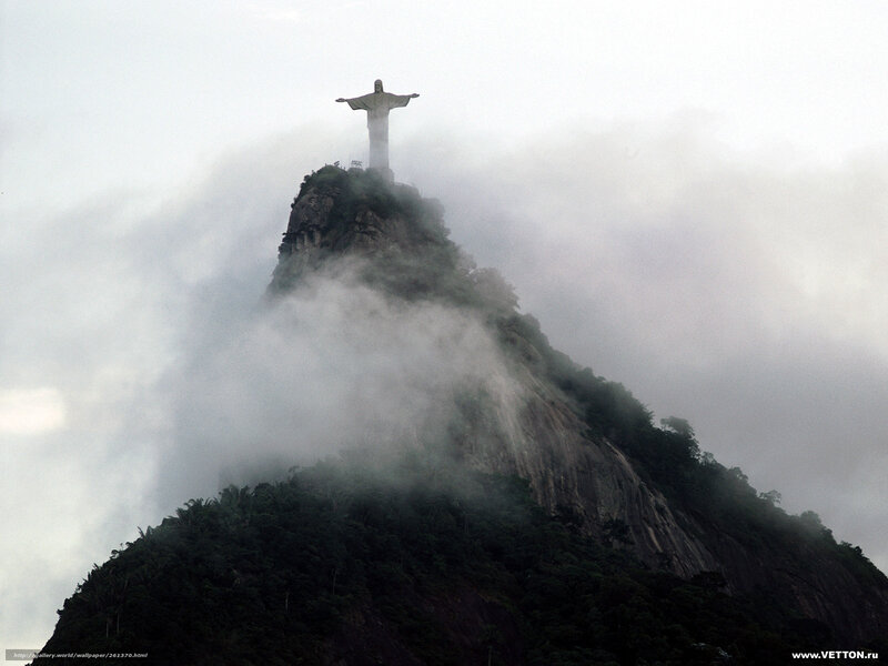 Christ the Redeemer Statue — Gray, Dramatic, Photograph