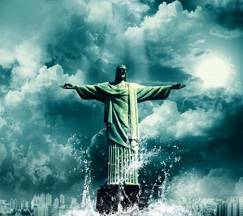 Christ the Redeemer Statue — Green, Dramatic
