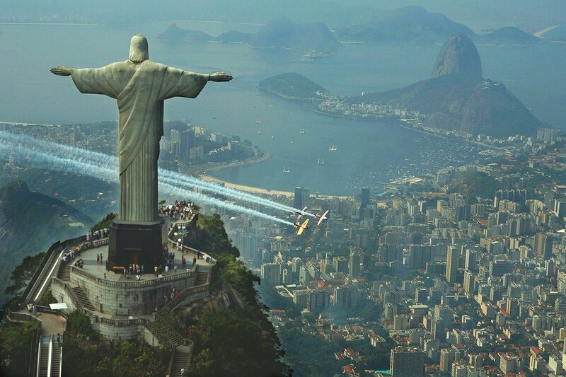 Christ the Redeemer with air show