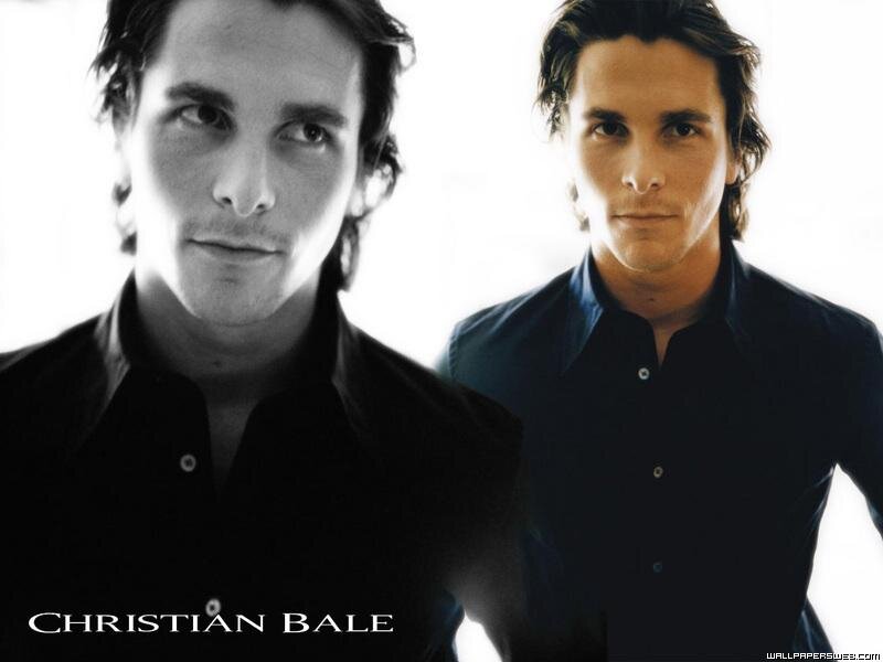 Christian Bale Portrait — Black