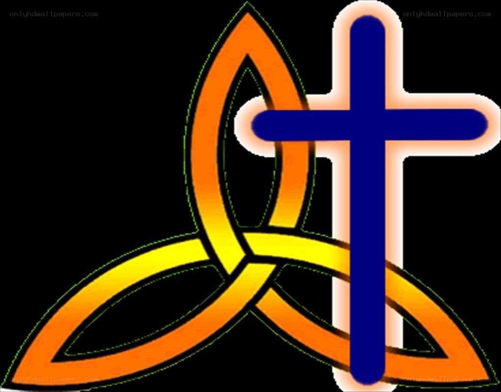 Christian cross and trinity knot
