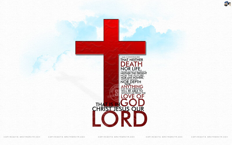 Christian cross with scripture