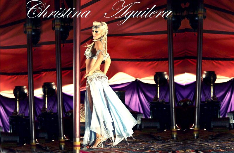 Christina Aguilera in a tent