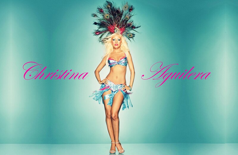 Christina Aguilera in peacock costume
