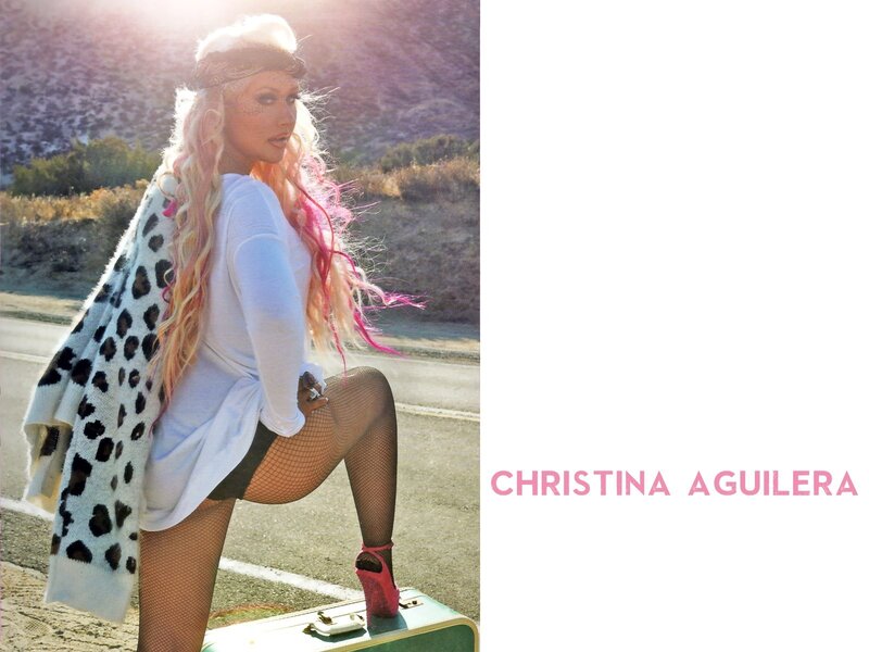 Christina Aguilera on a road