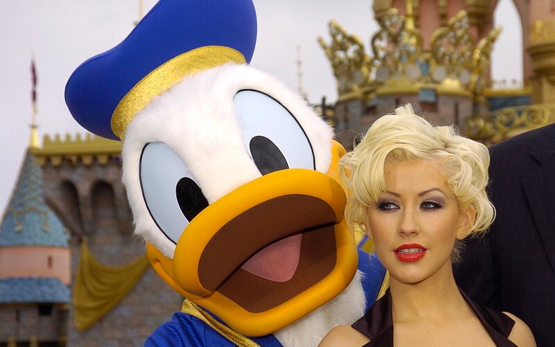 Christina Aguilera with Donald Duck — Blue