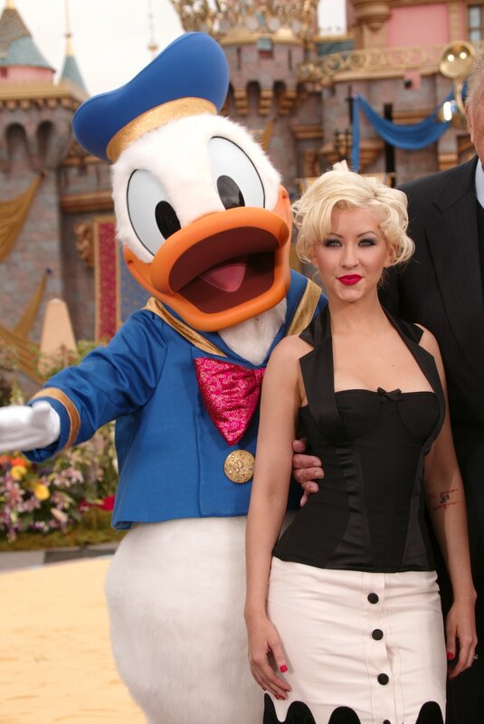 Christina Aguilera with Donald Duck