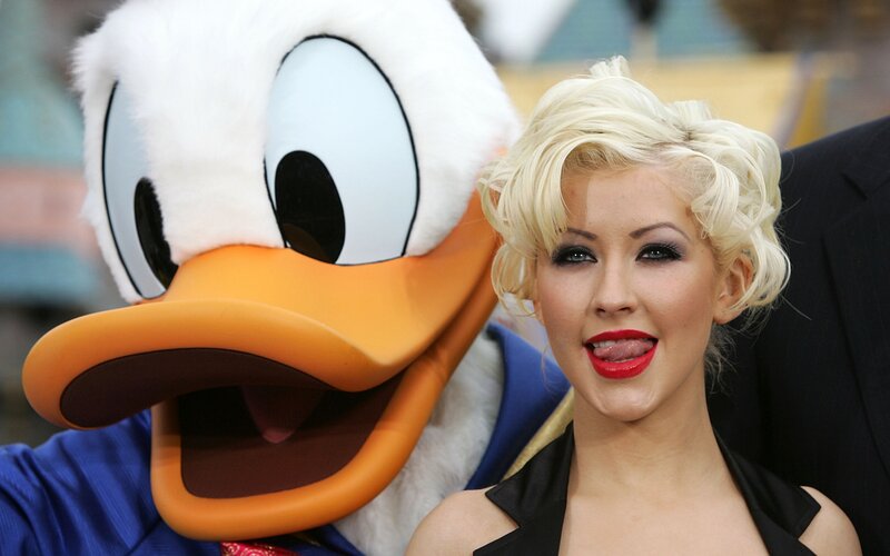 Christina Aguilera with Donald Duck — White