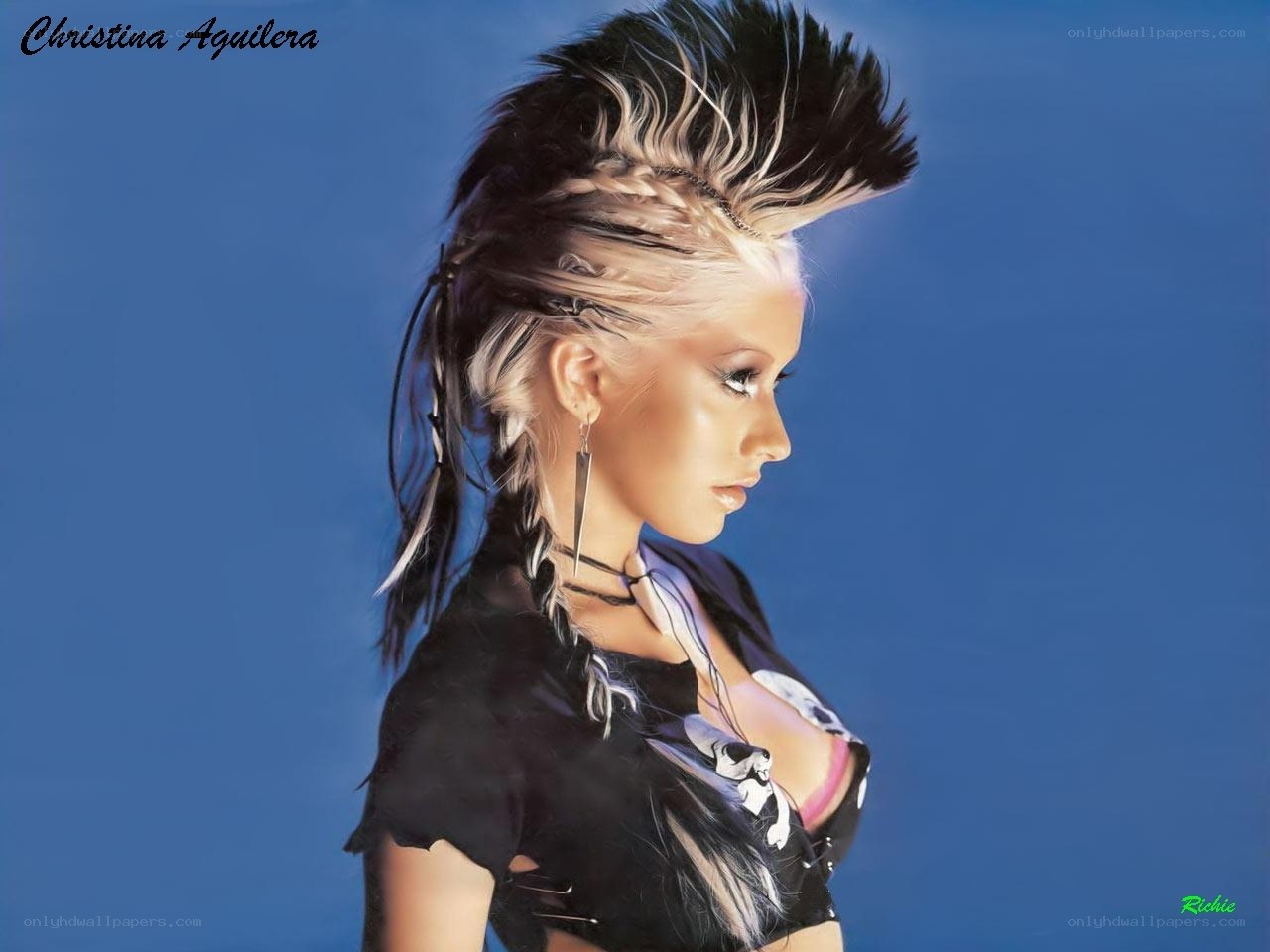 Christina Aguilera with mohawk