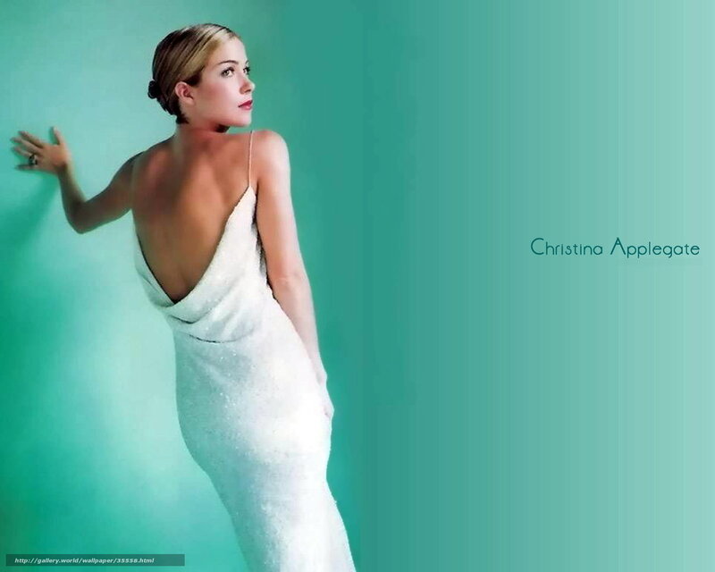 Christina Applegate in white dress