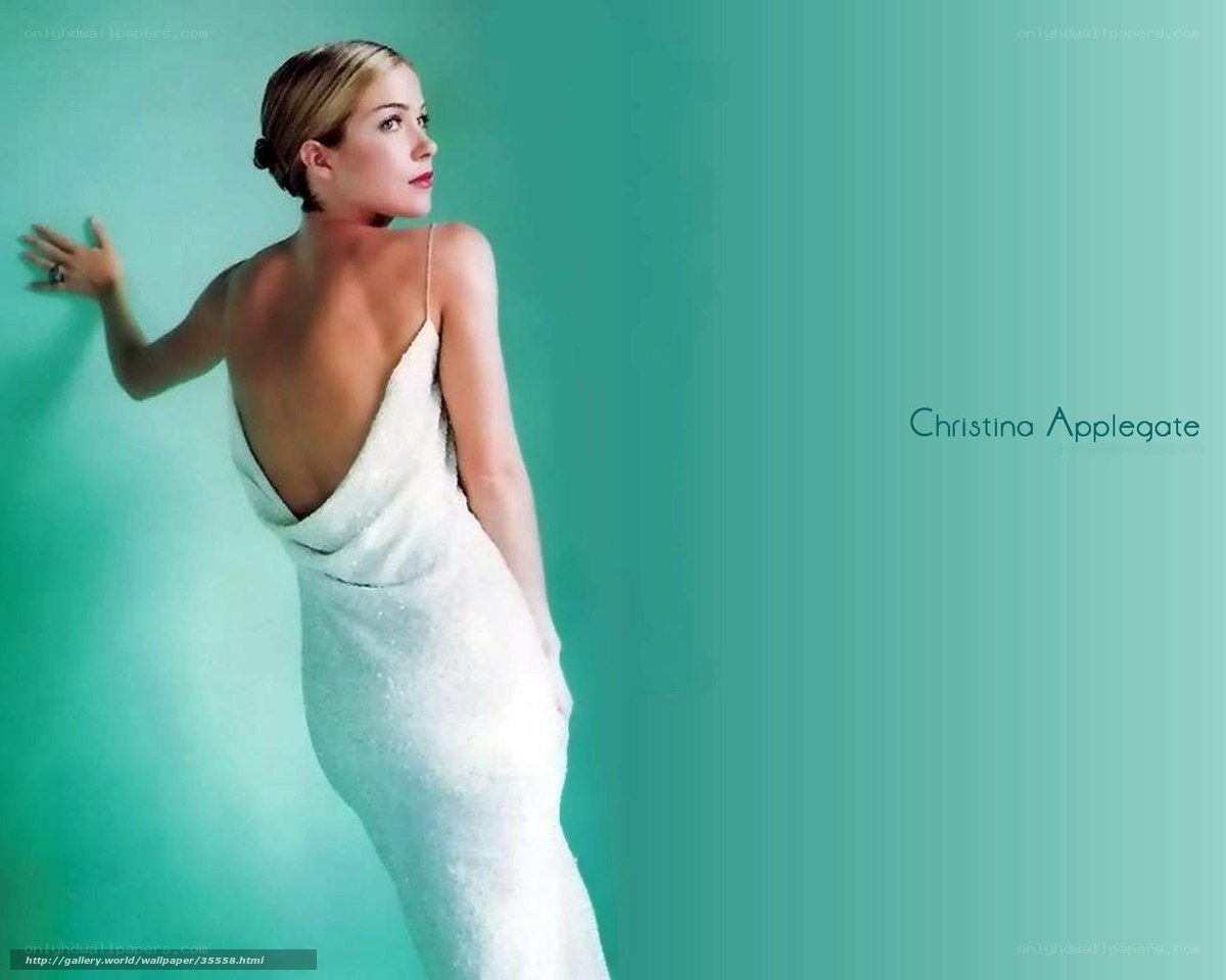 Christina Applegate in white dress