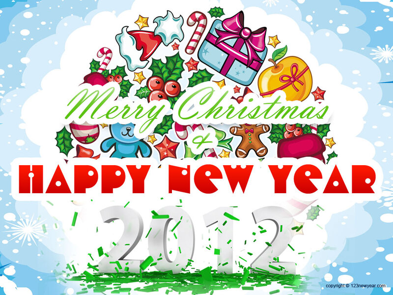 Christmas and New Year Greeting — Blue, Festive