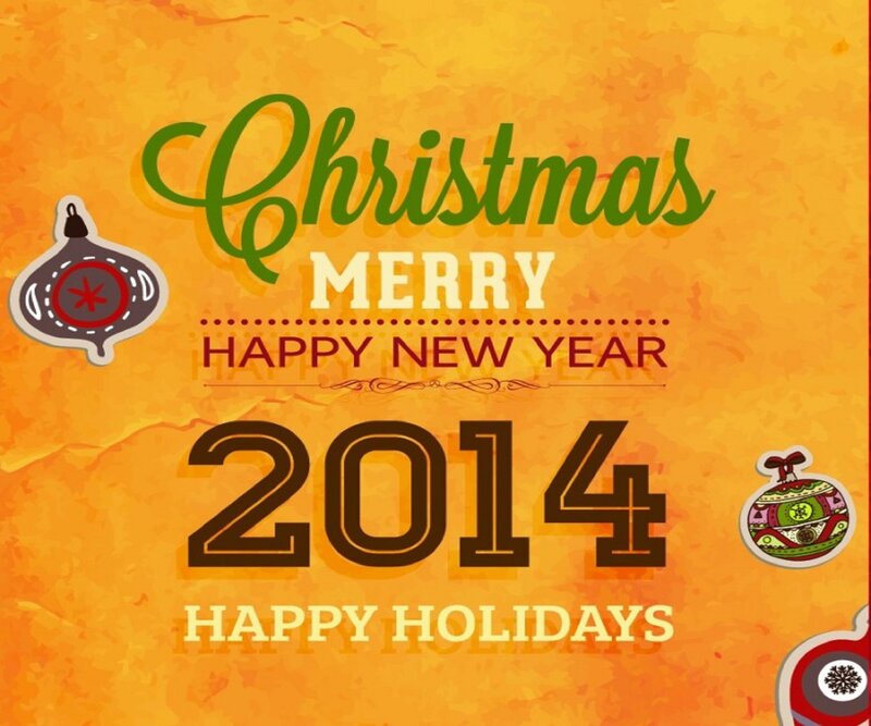 Christmas and New Year Greeting — Orange, Festive